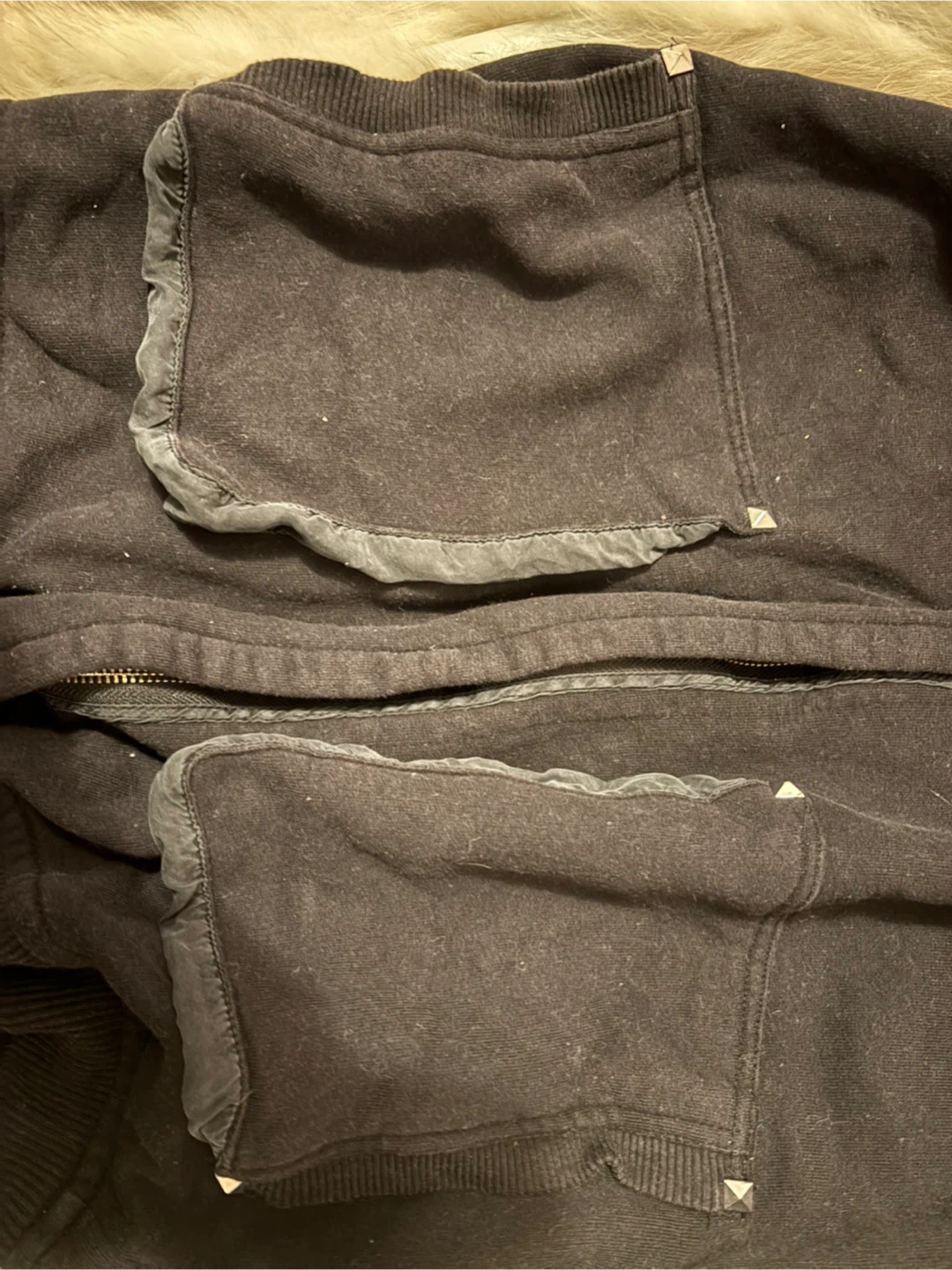 Wilfred Free Black Zip-Up Cardigan Hoodie with Stud Accents - photo 3