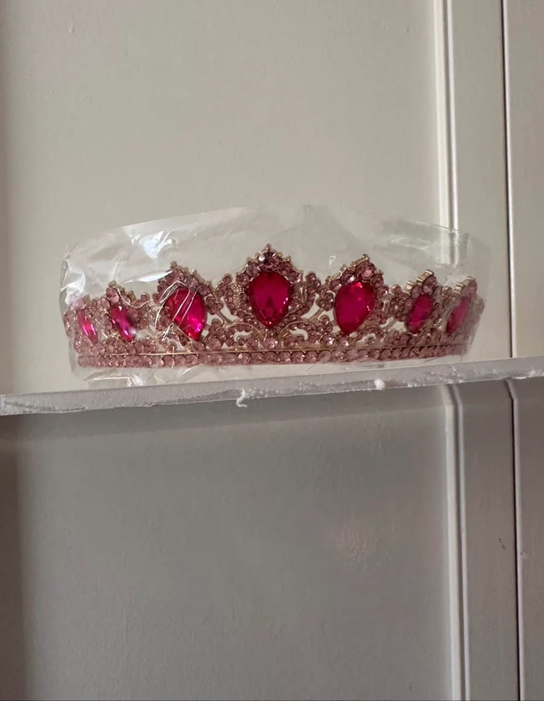 Tiara Crown - Rose Gold with Pink Jewels