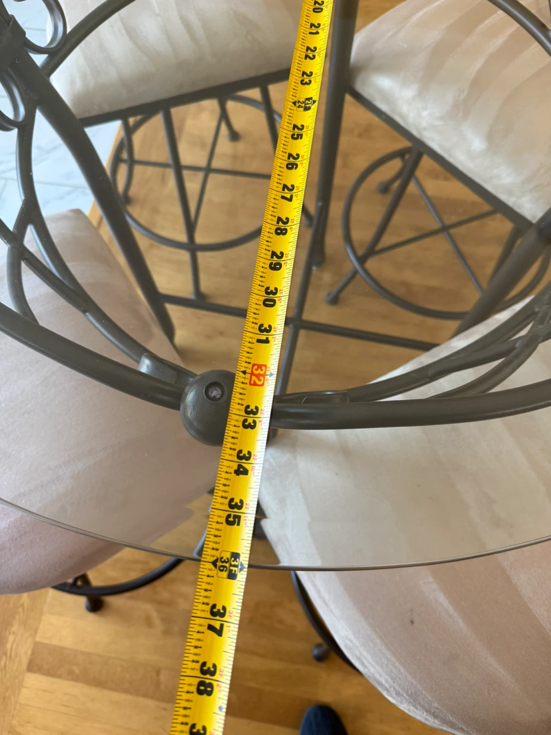 Glass Top Bistro Set with 4 Stools - photo 3