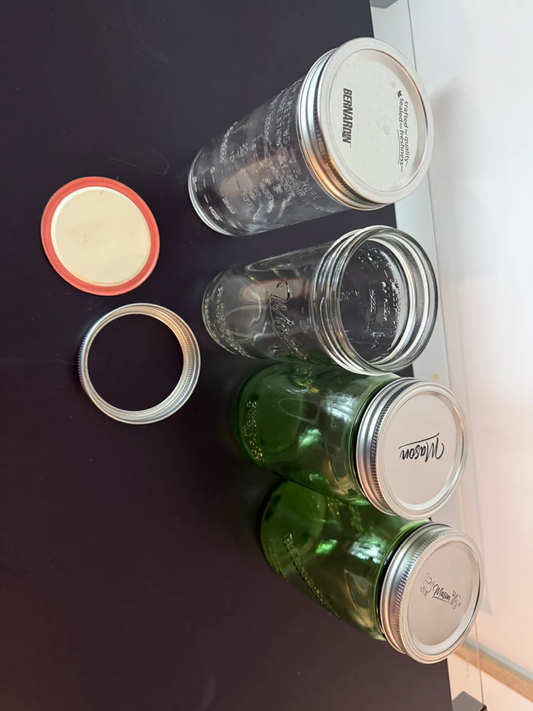 🥕 4 Mason Jars - 2 Clear, 2 Green - photo 3