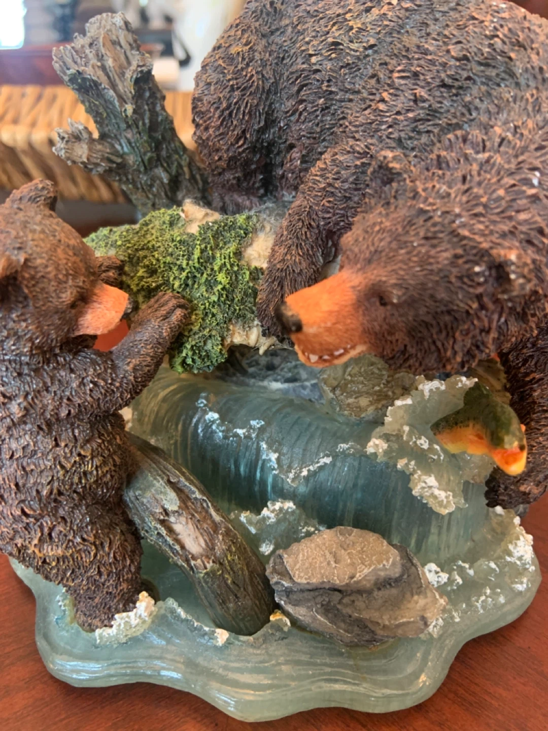 RESIN Bear Family Fishing Figurines - photo 2
