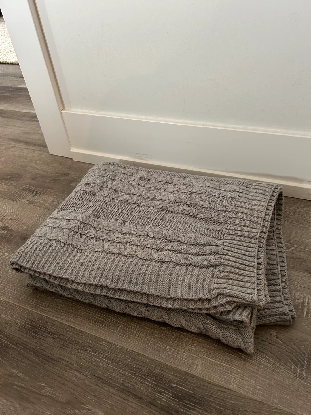 100% organic fair trade cotton grey throw blanket