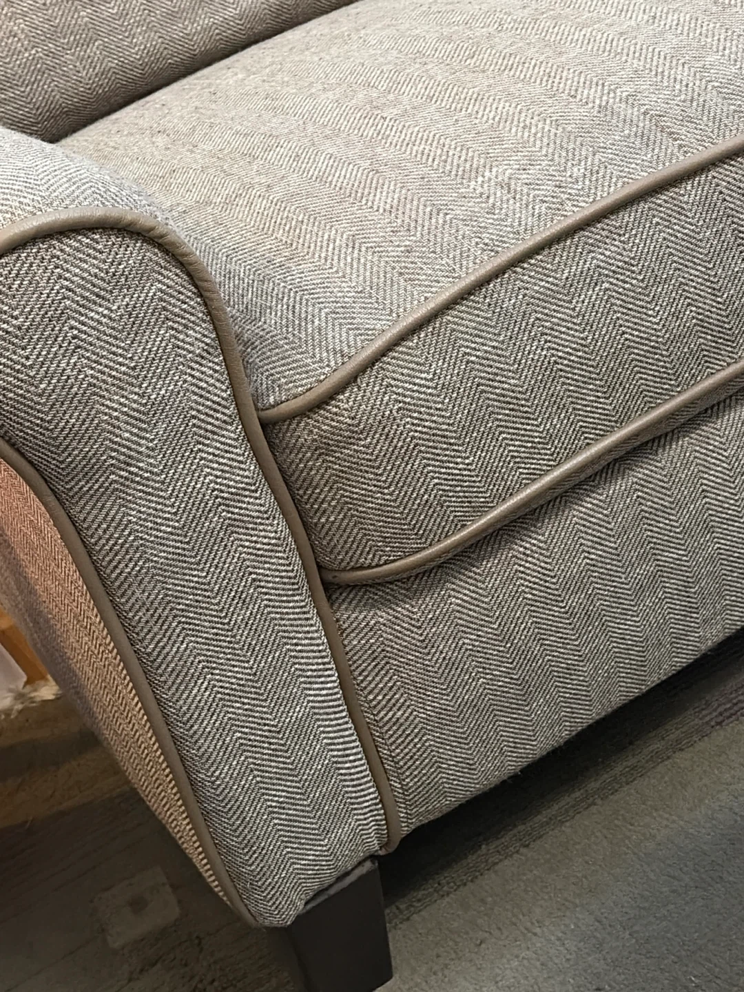 Light Brown Two-Seater Sofa and matching chair - photo 3
