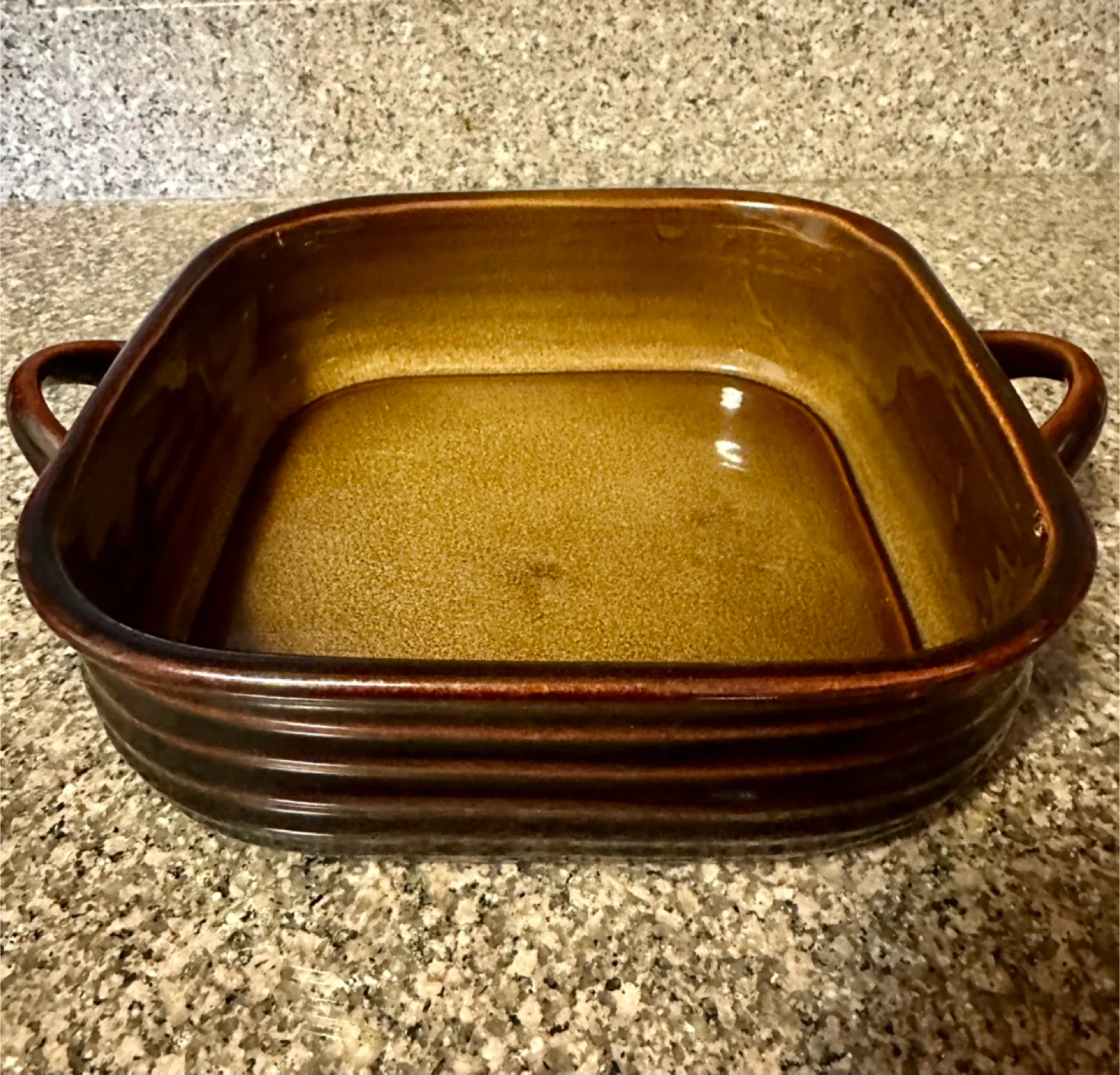 Vintage Crate & Barrel Brown Square Baking Dish