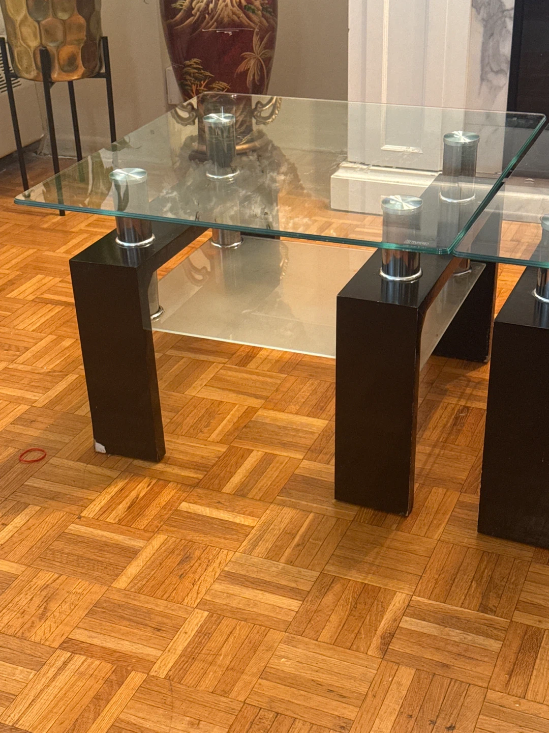 🥕Glass side table with black legs - photo 2