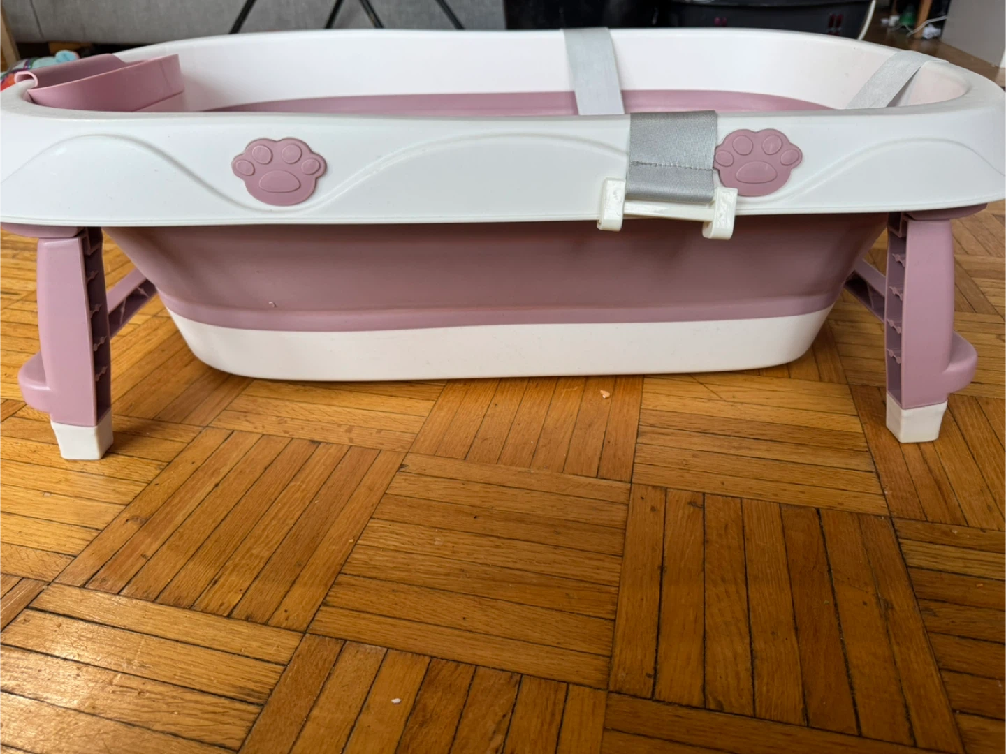 Collapsible Baby Bathtub with Pink Bath Cushion - photo 3