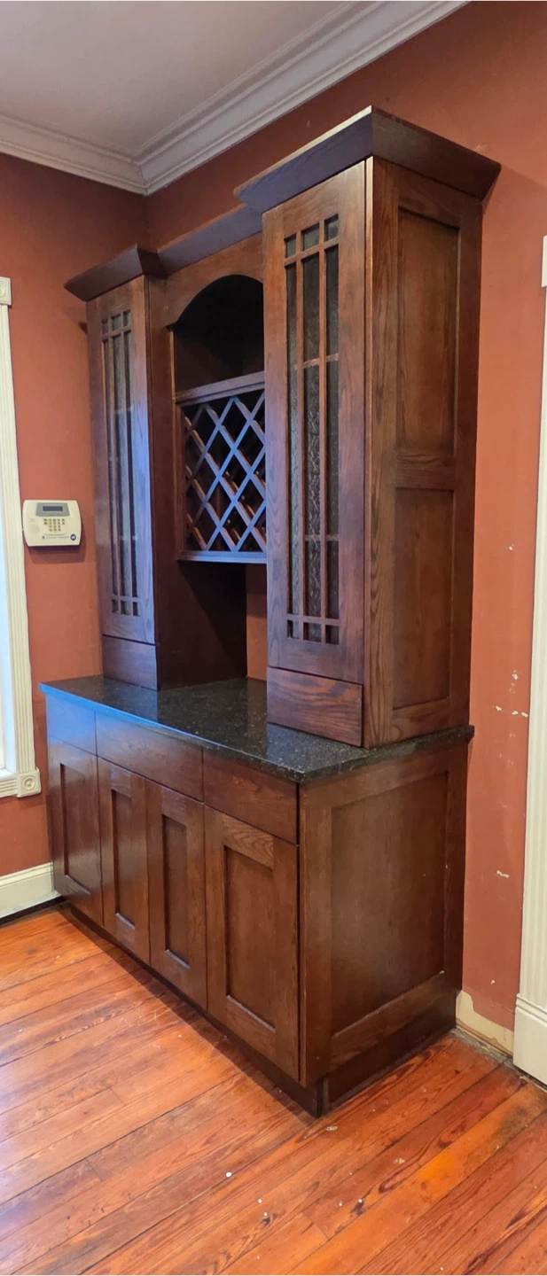 Wooden Buffet Bar Kitchen Cabinet with Wine Rack - photo 2