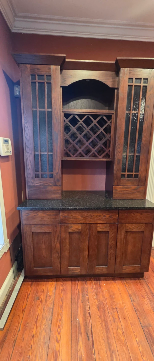 Wooden Buffet Bar Kitchen Cabinet with Wine Rack