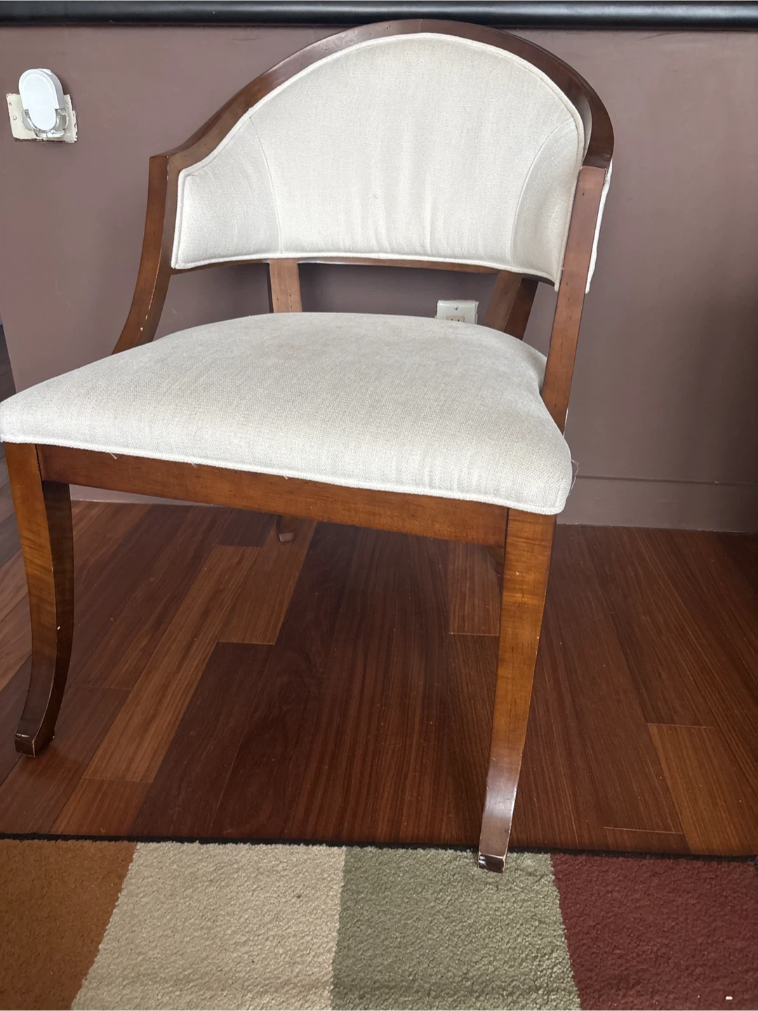 Accent Chair with White Upholstery