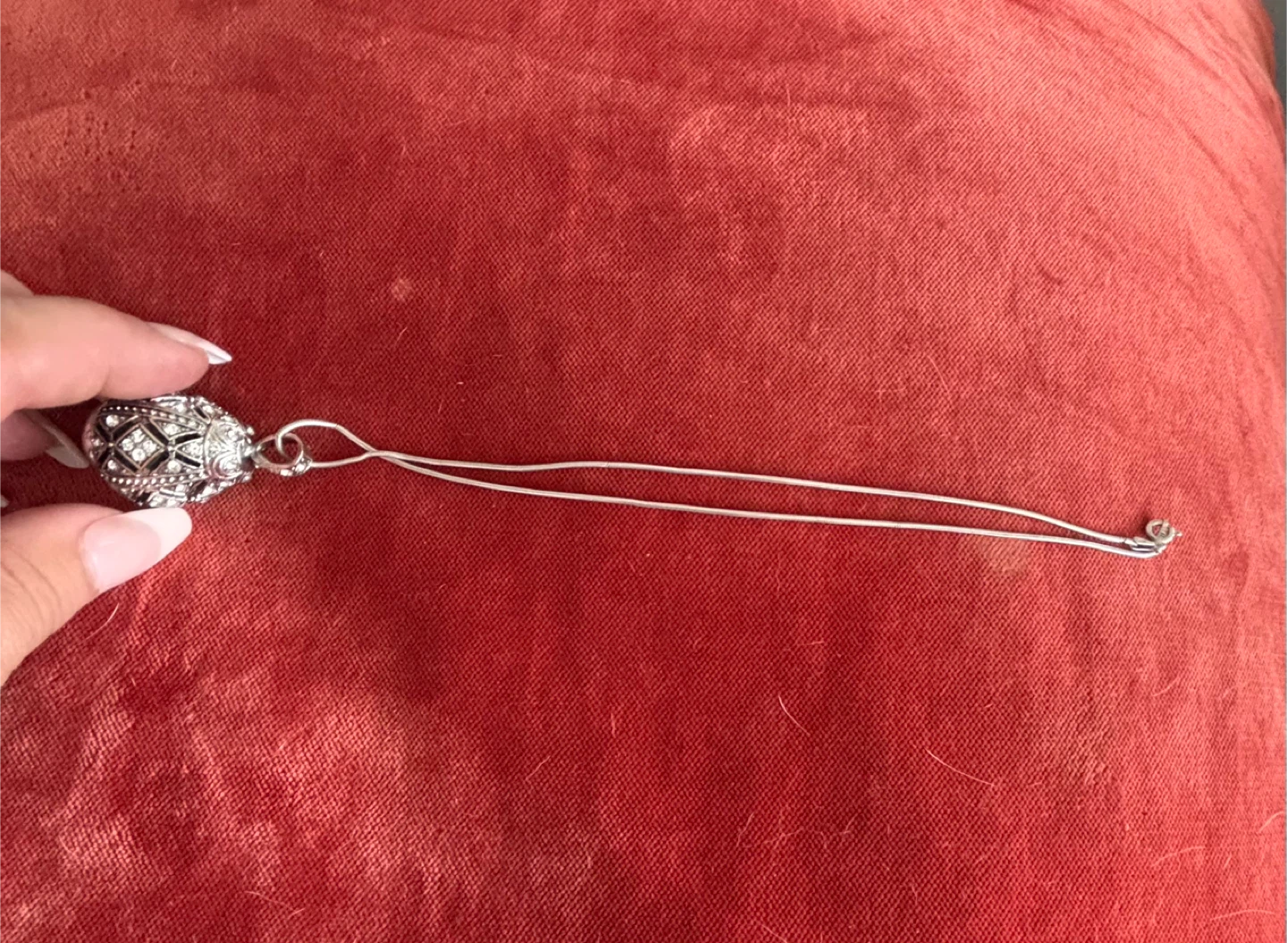 Ornate Egg Pendant with sterling silver Necklace - photo 3
