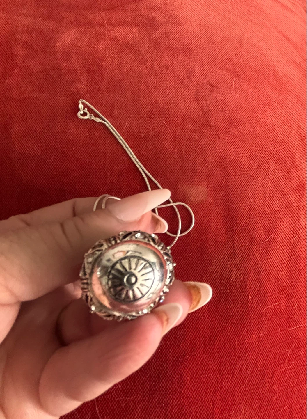 Ornate Egg Pendant with sterling silver Necklace - photo 2