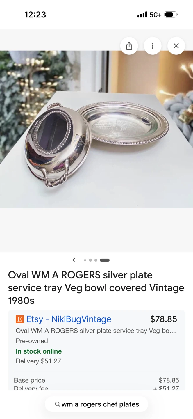 WM A ROGERS Silver Plated Oval Covered Serving Dish