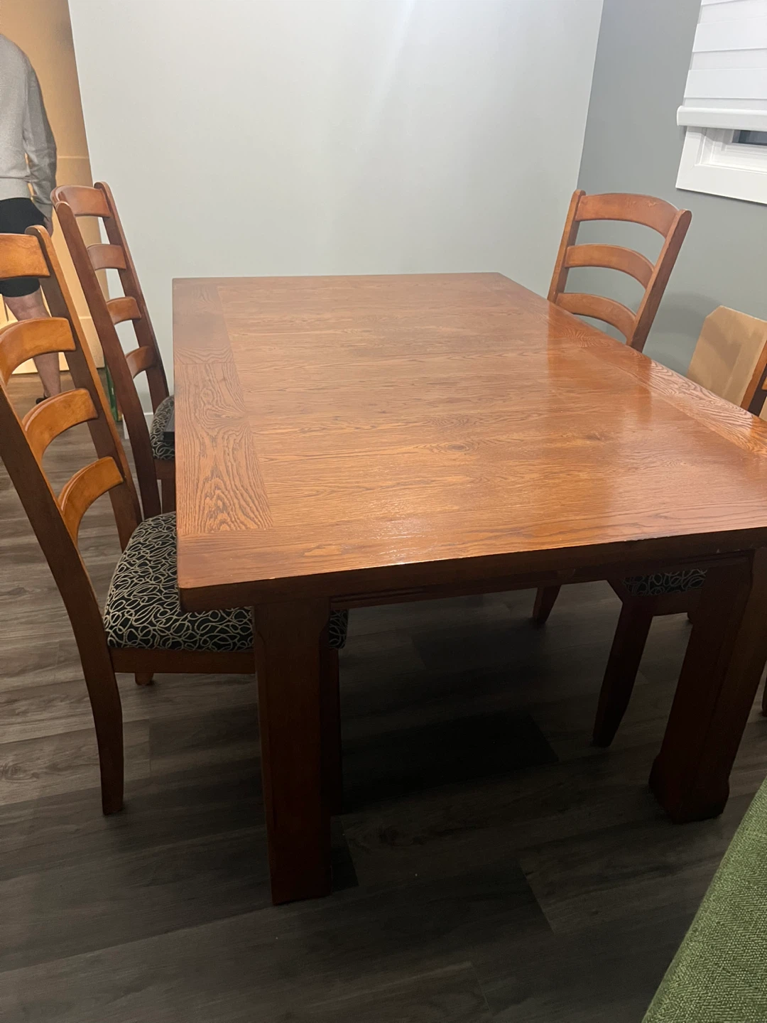 Wooden Dining Table with Drawer - photo 2