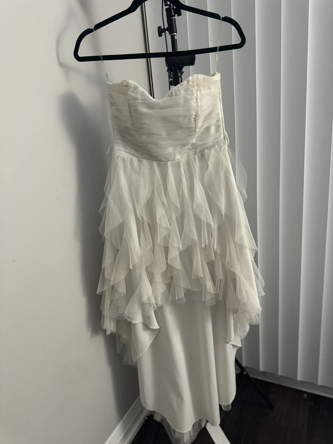 White Strapless Ruffle Dress - photo 2