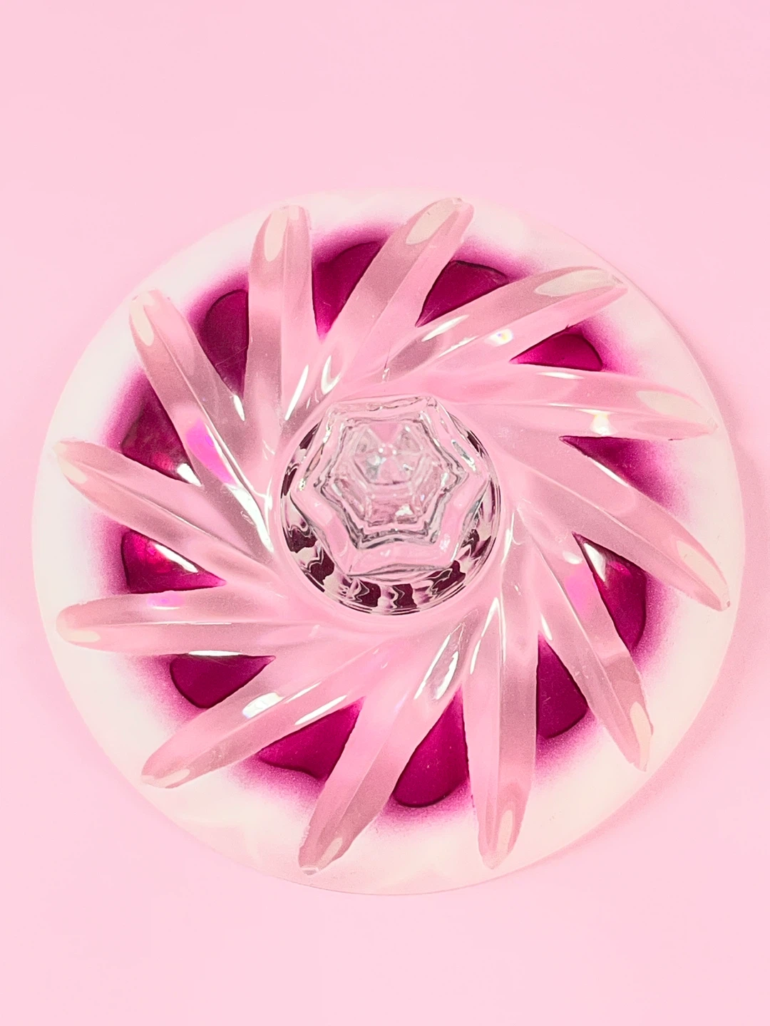Crystal Candy Dish with Lid - Pink Ombre - photo 2