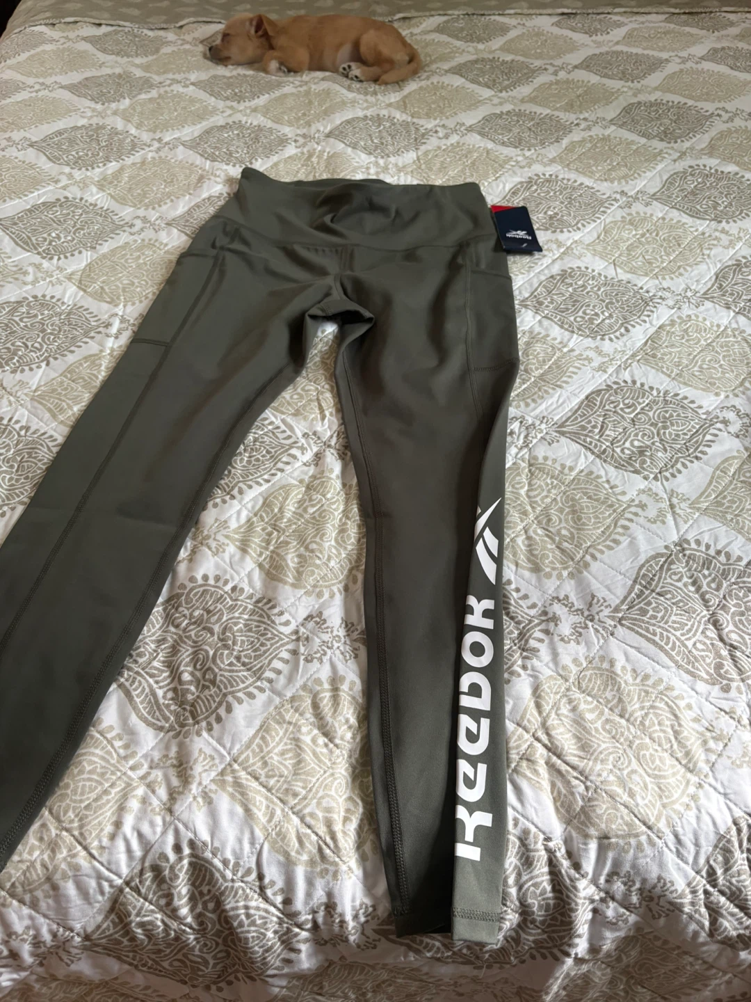Reebok Women's High-Waisted Leggings Olive Green Size M - photo 3