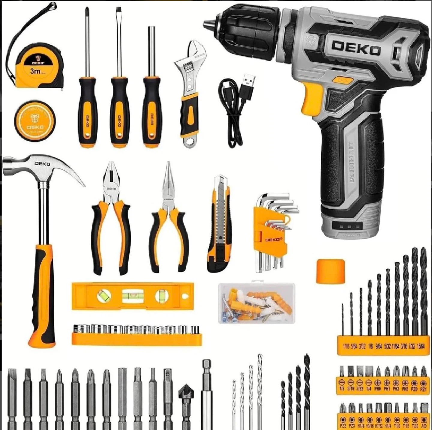 DEKO 12V Cordless Drill and Tool Set - photo 2