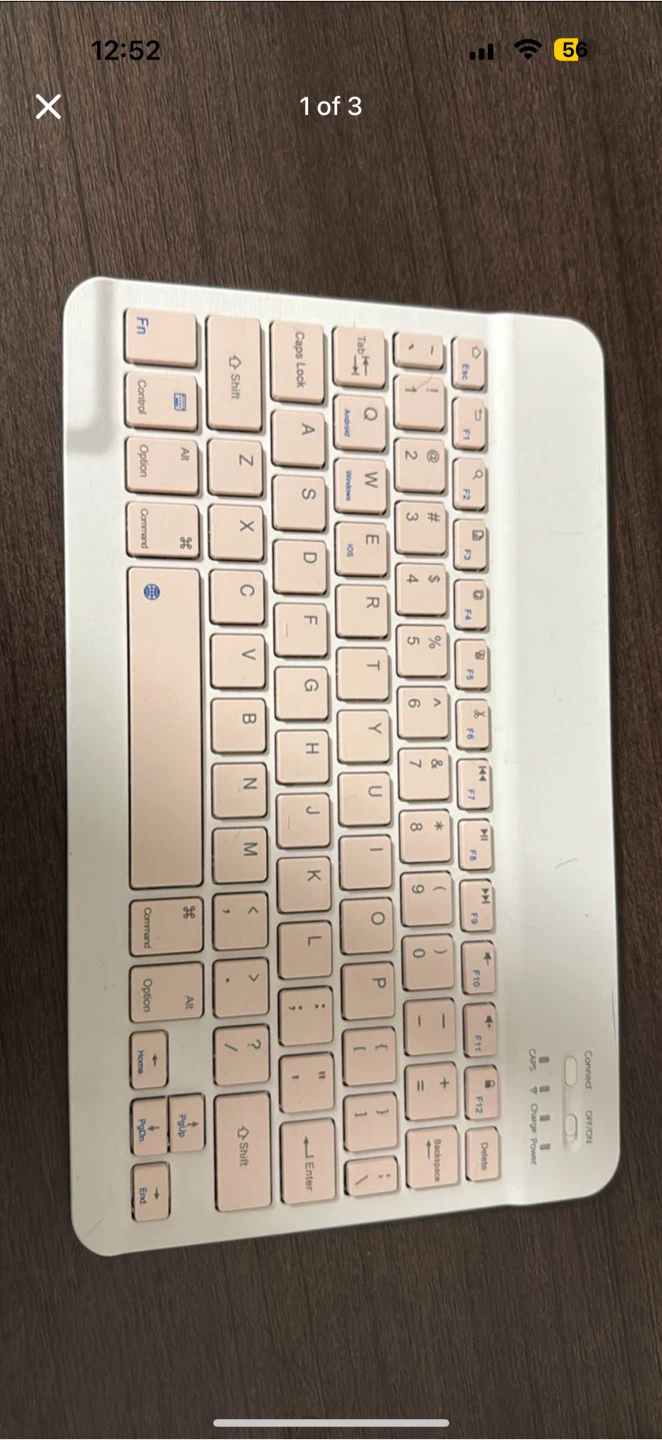 White and Pink Rechargeable Bluetooth Keyboard