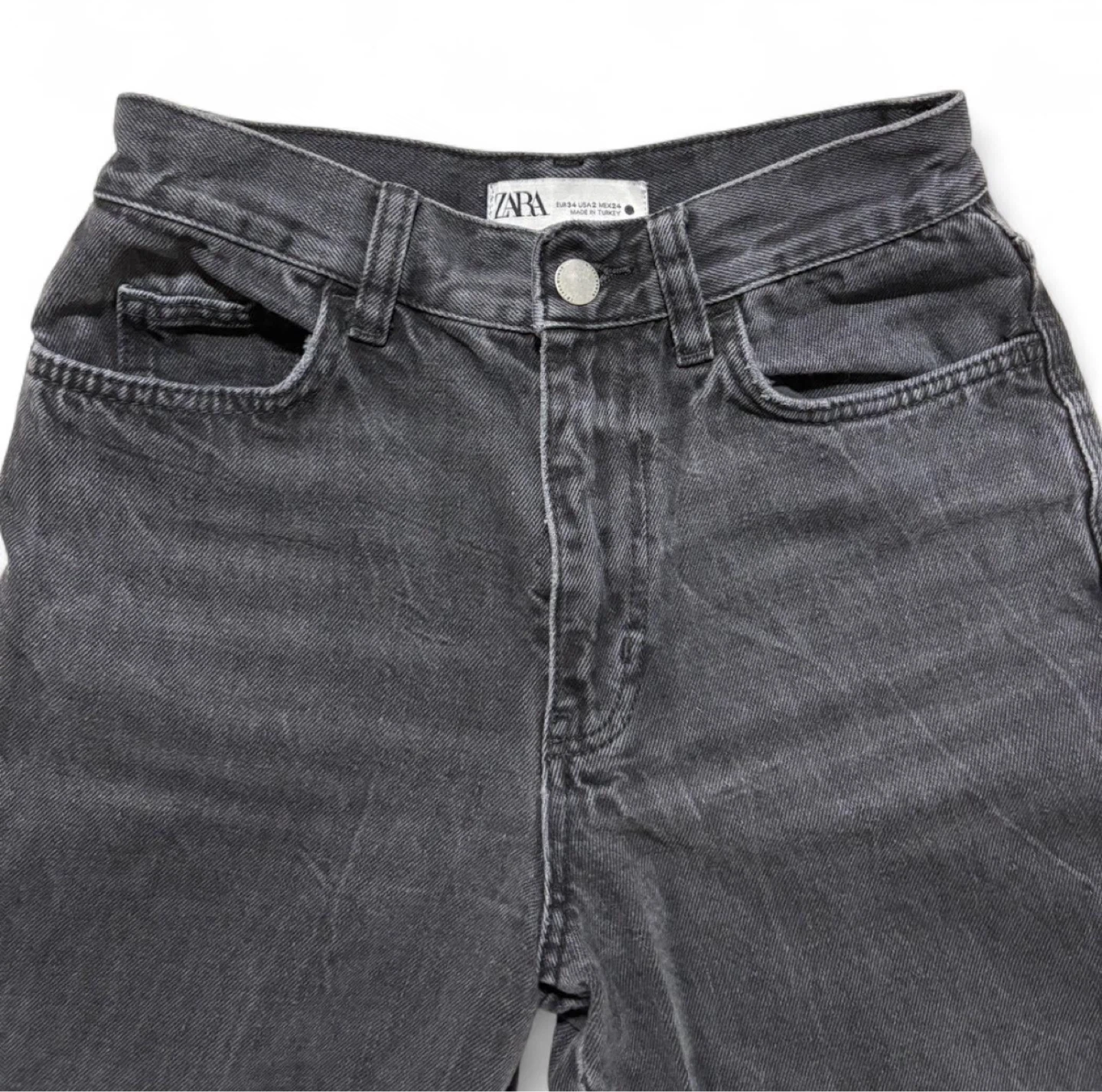 🖤Zara Grey Denim Jeans Size US 2 - photo 3