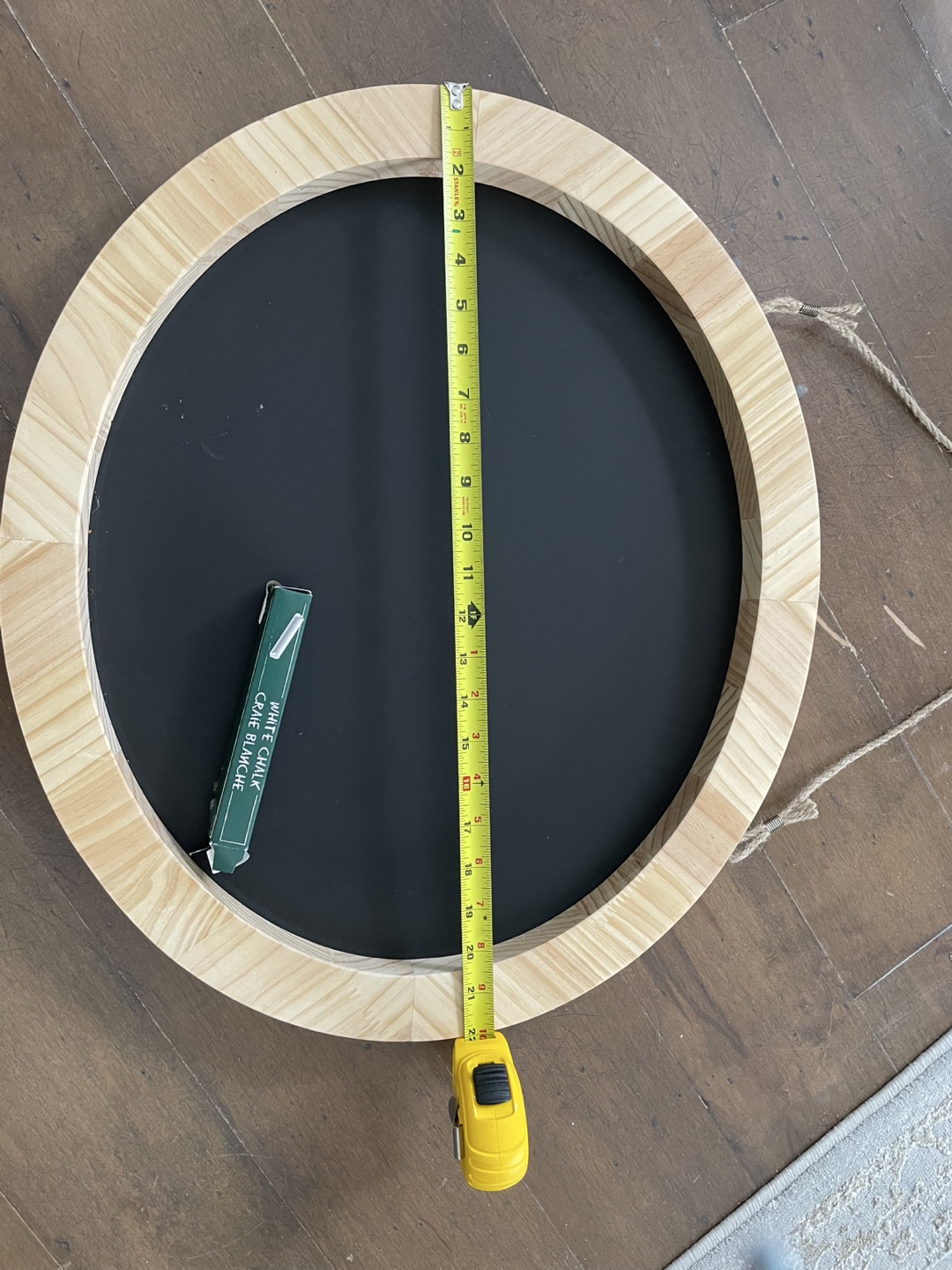 Round Chalkboard with Wooden Frame