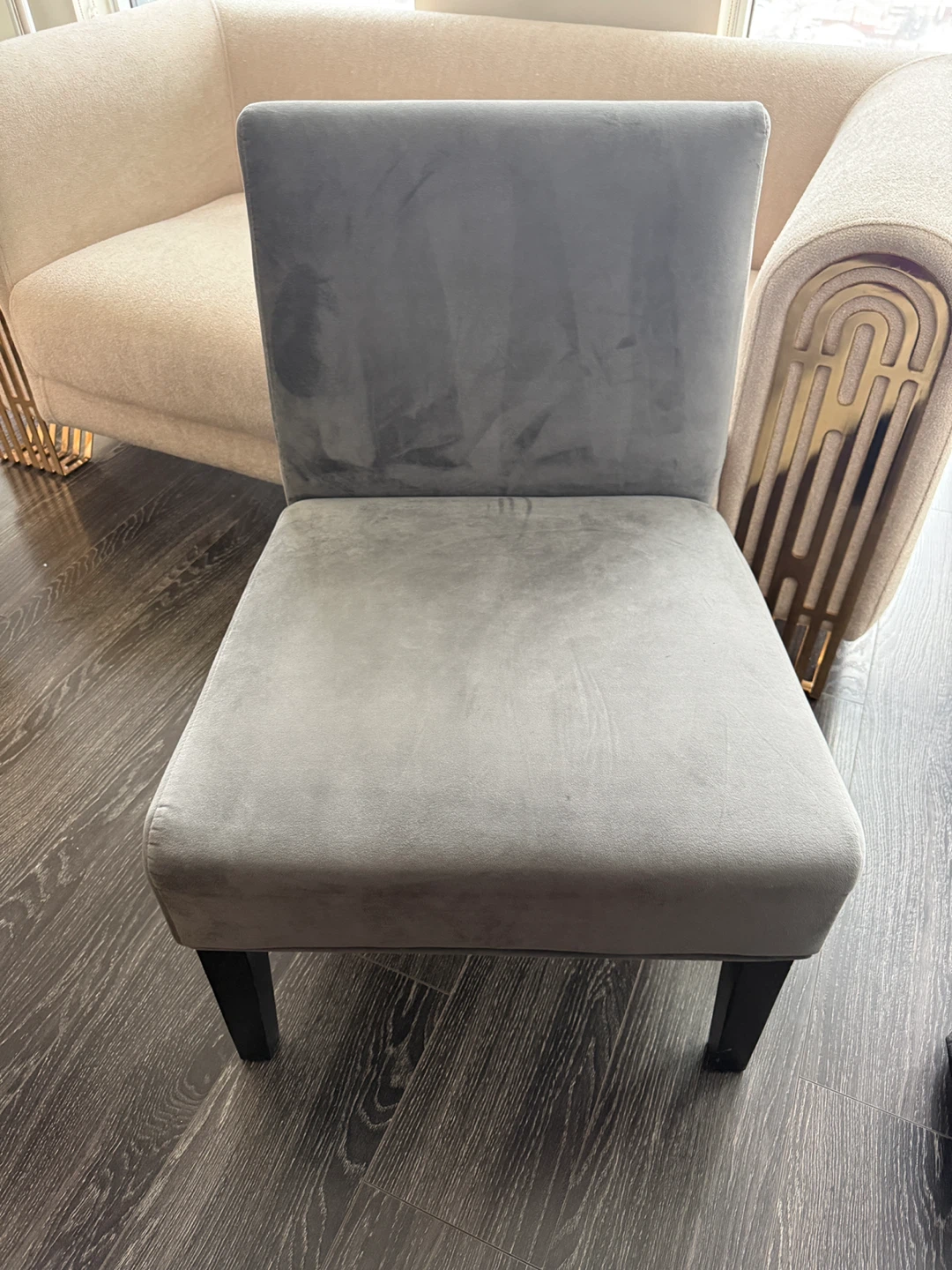 Grey Velvet Dining Chair