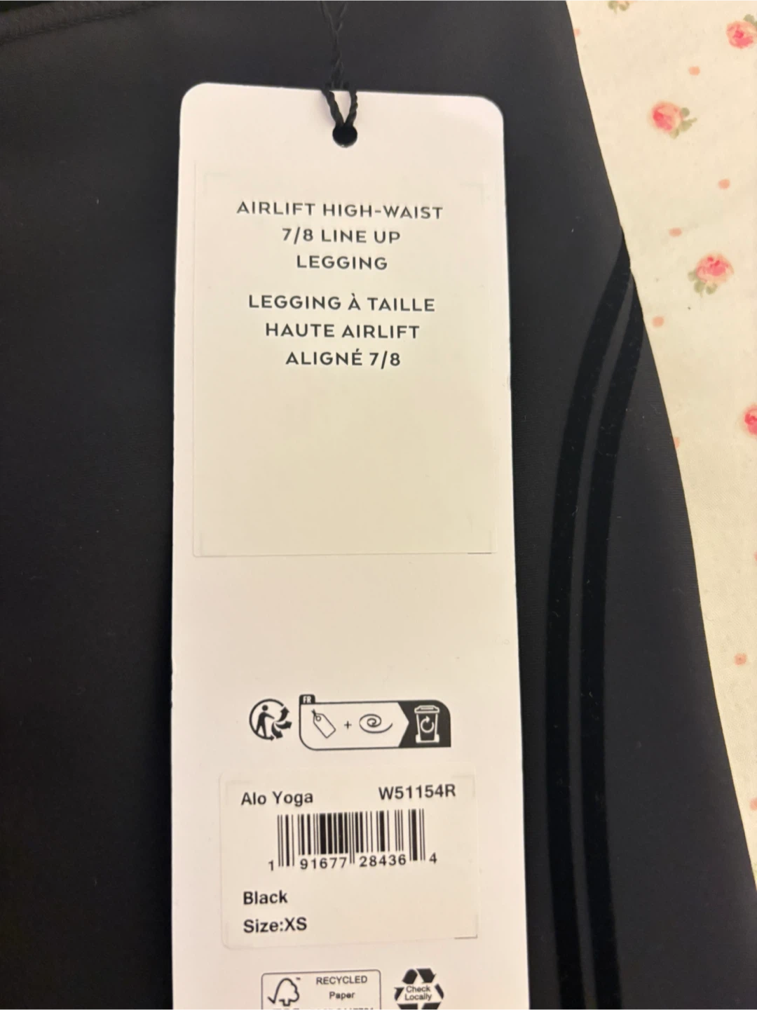 Alo Yoga Airlift High-Waist 7/8 Line Up Legging - Black, Size XS - photo 2