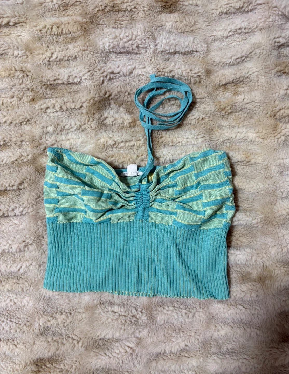 🩵💛GARAGE Blue & Yellow Striped Tube Top - photo 2