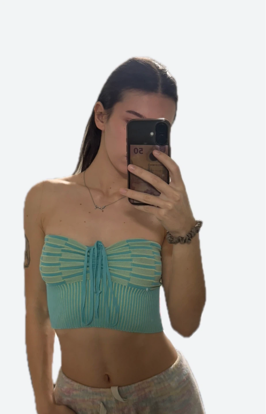 🩵💛GARAGE Blue & Yellow Striped Tube Top - photo 3
