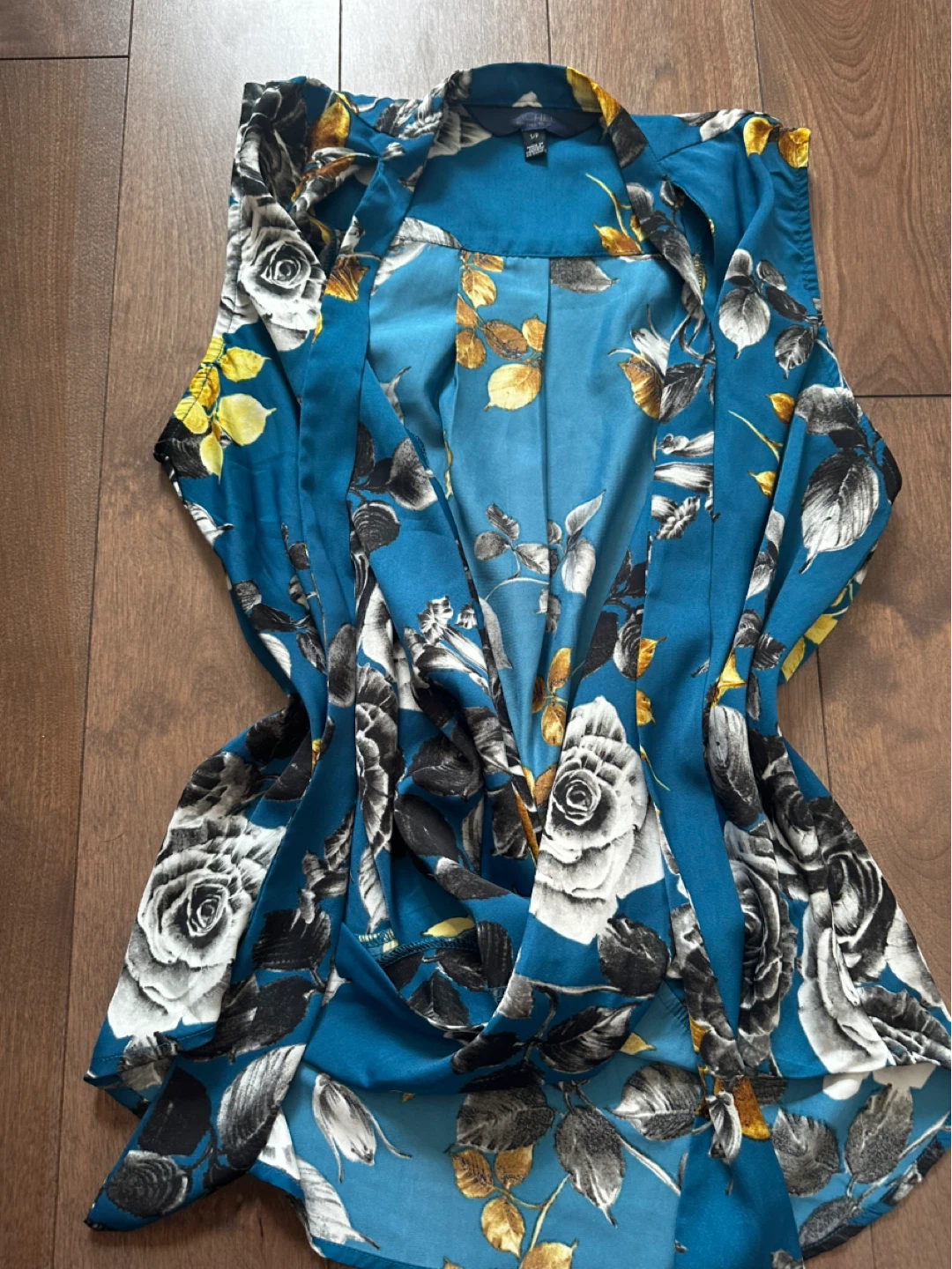 Rachel Rachel Roy Blue Floral Sleeveless Blouse S/P