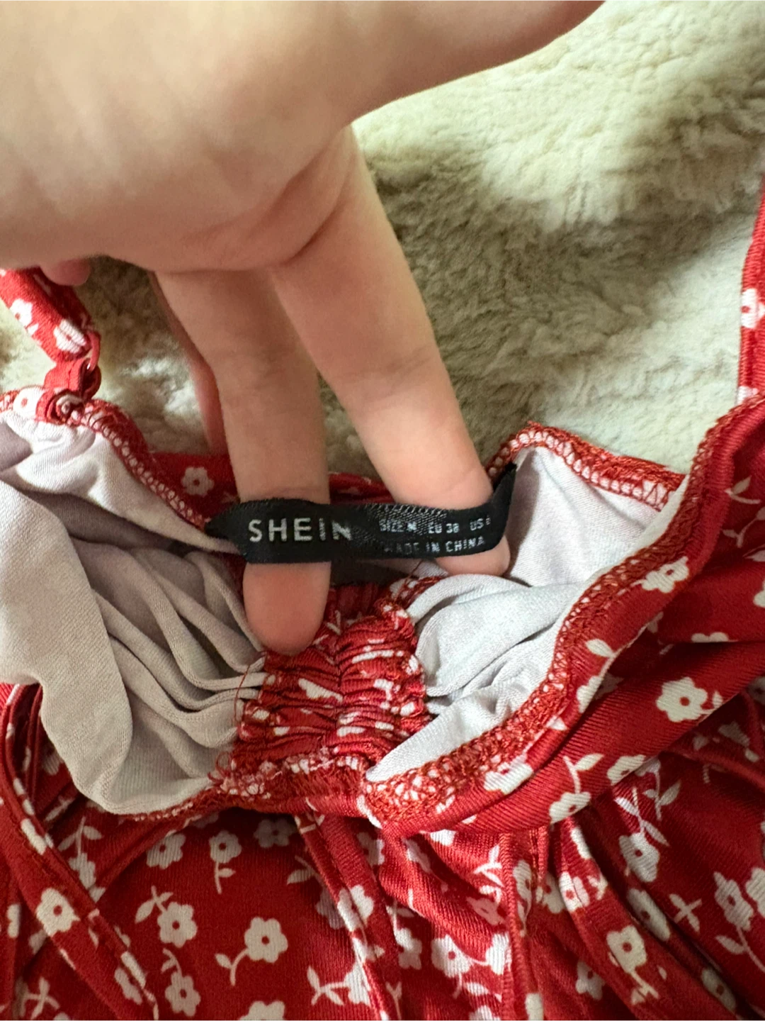 ❤️Red Floral Ruched Mini Dress Size M - photo 4