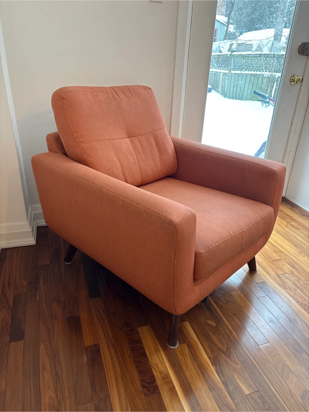 Orange Mid Century Armchair (used) - photo 2