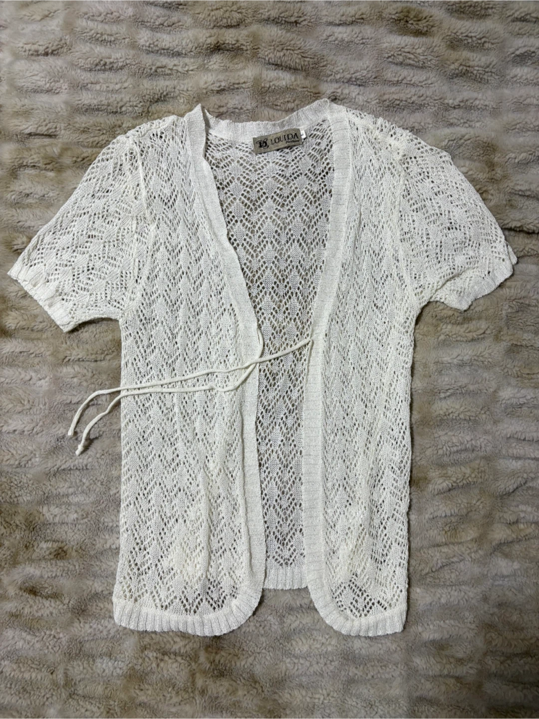 🤍White Crocheted Short Sleeve Cardigan