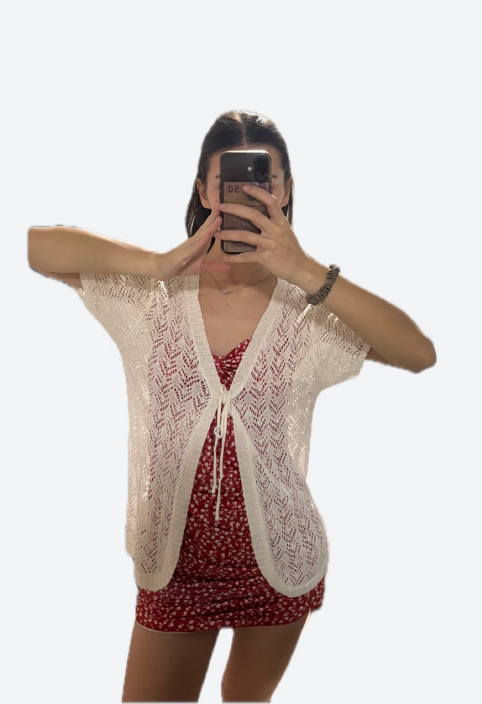 🤍White Crocheted Short Sleeve Cardigan - photo 2