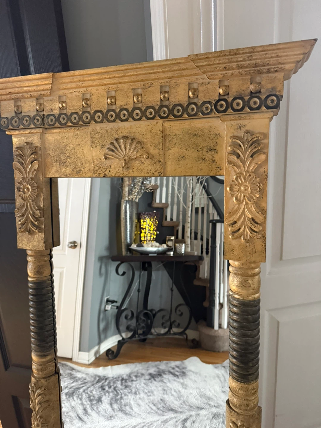 Ornate Gold and Brown Floor or wall Mirror - photo 2