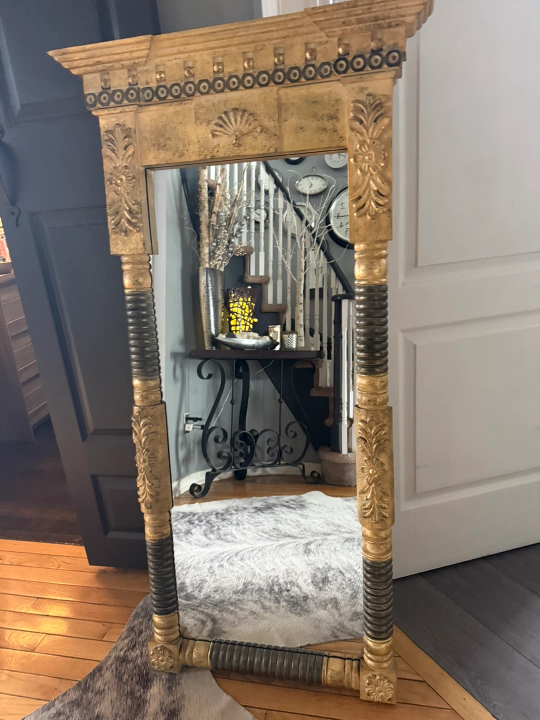 Ornate Gold and Brown Floor or wall Mirror