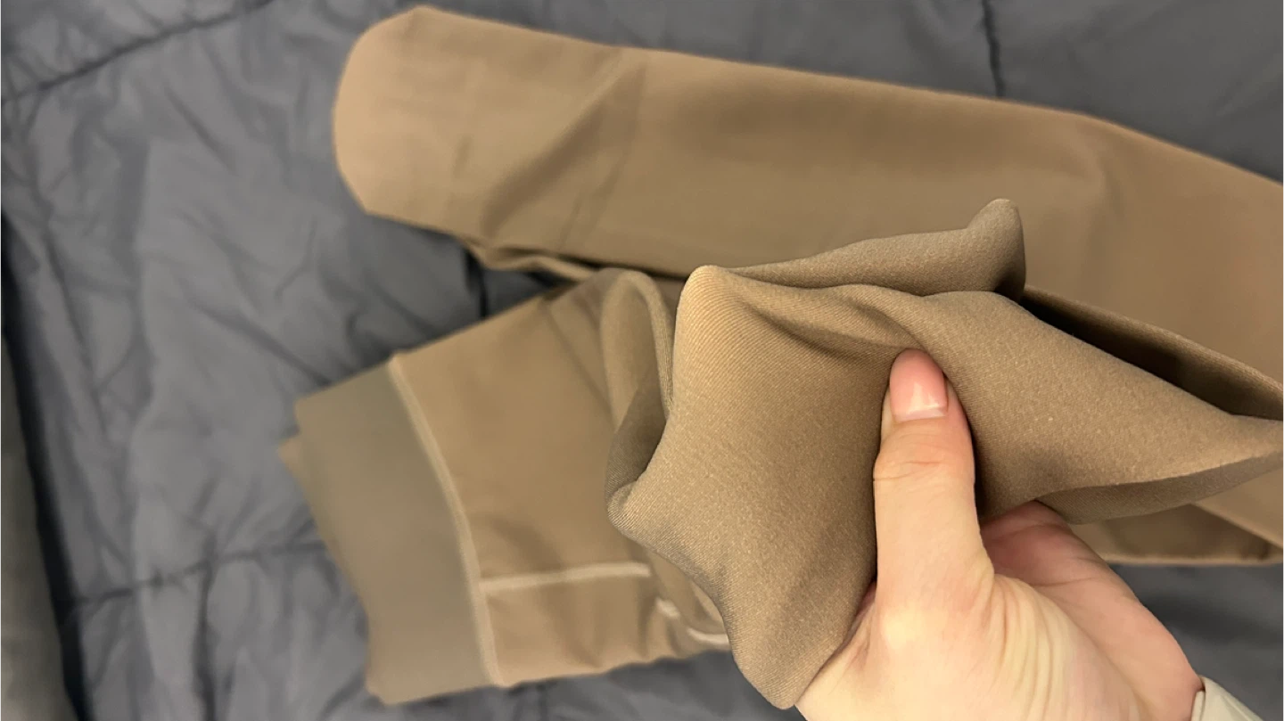 Fleece lined leggings - Light brown - photo 3