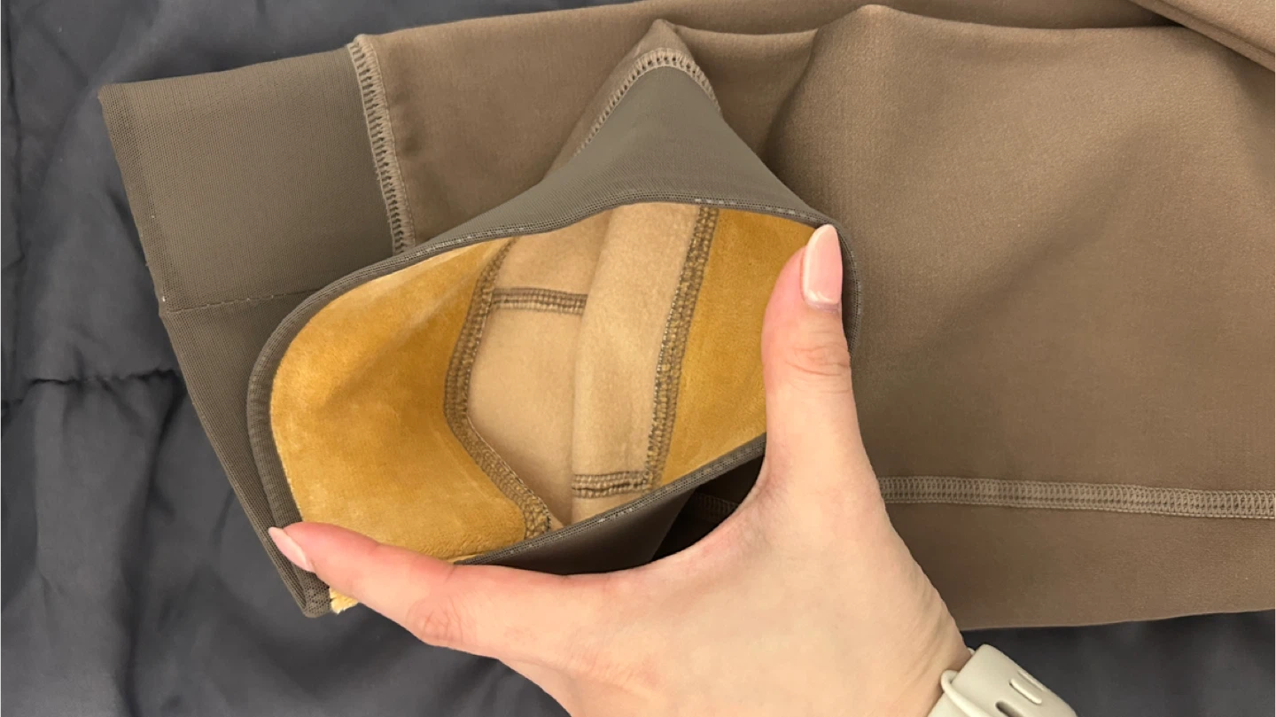 Fleece lined leggings - Light brown - photo 2