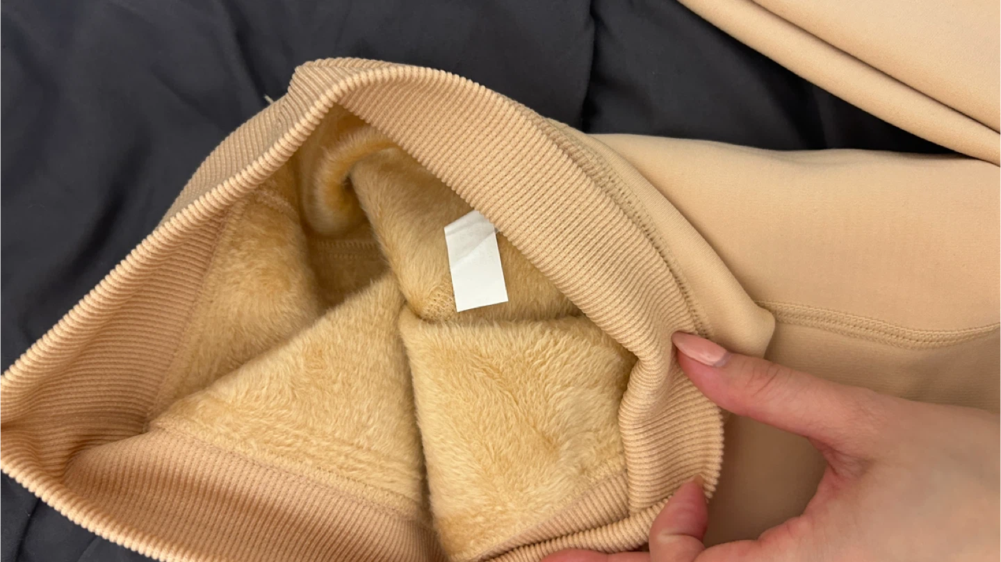 Fleece lined leggings - Beige - photo 2