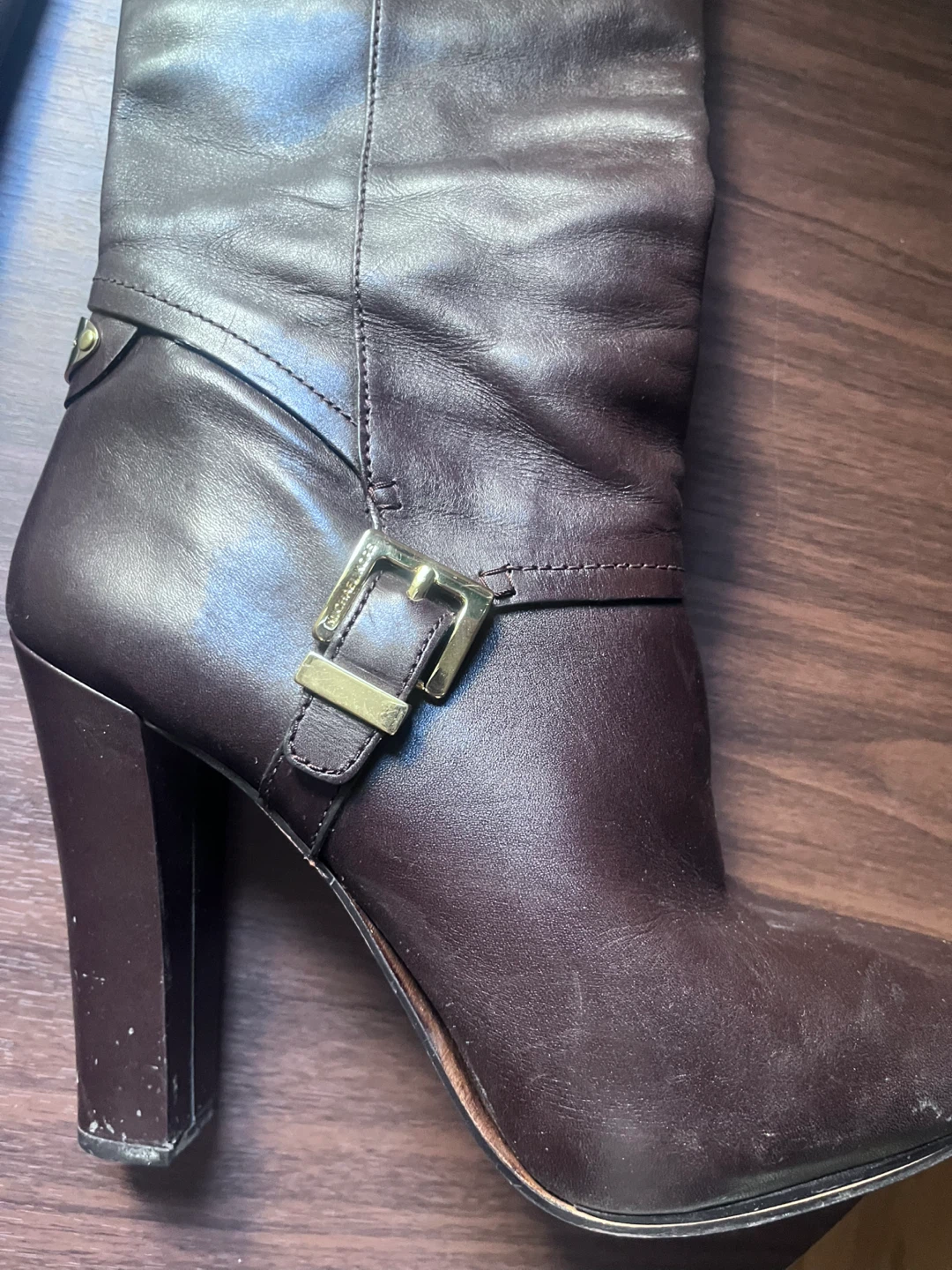 Michael Kors Women's Brown Leather Knee-High Boots Size 11W - photo 5