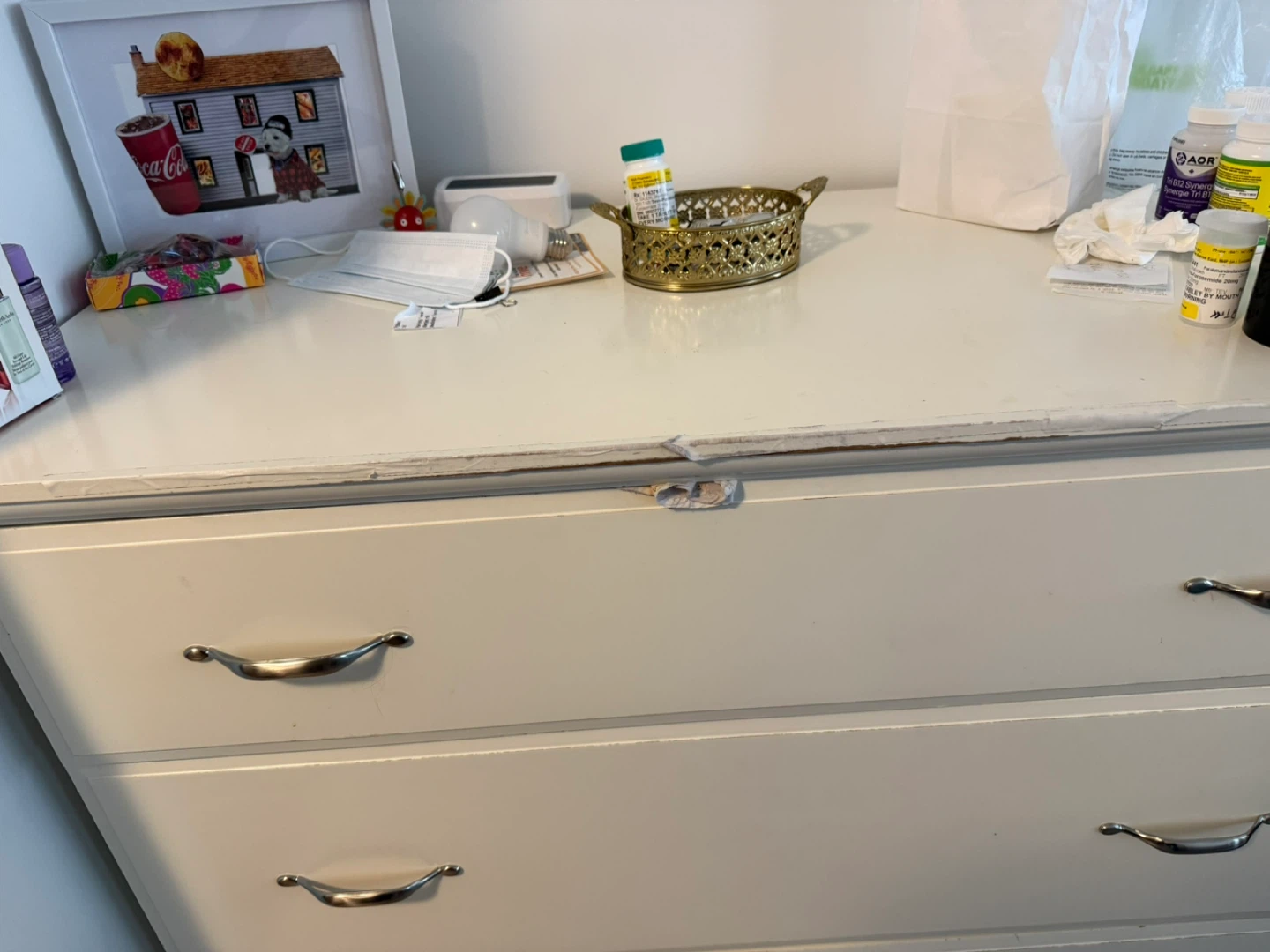 White 3-Drawer Dresser - photo 3