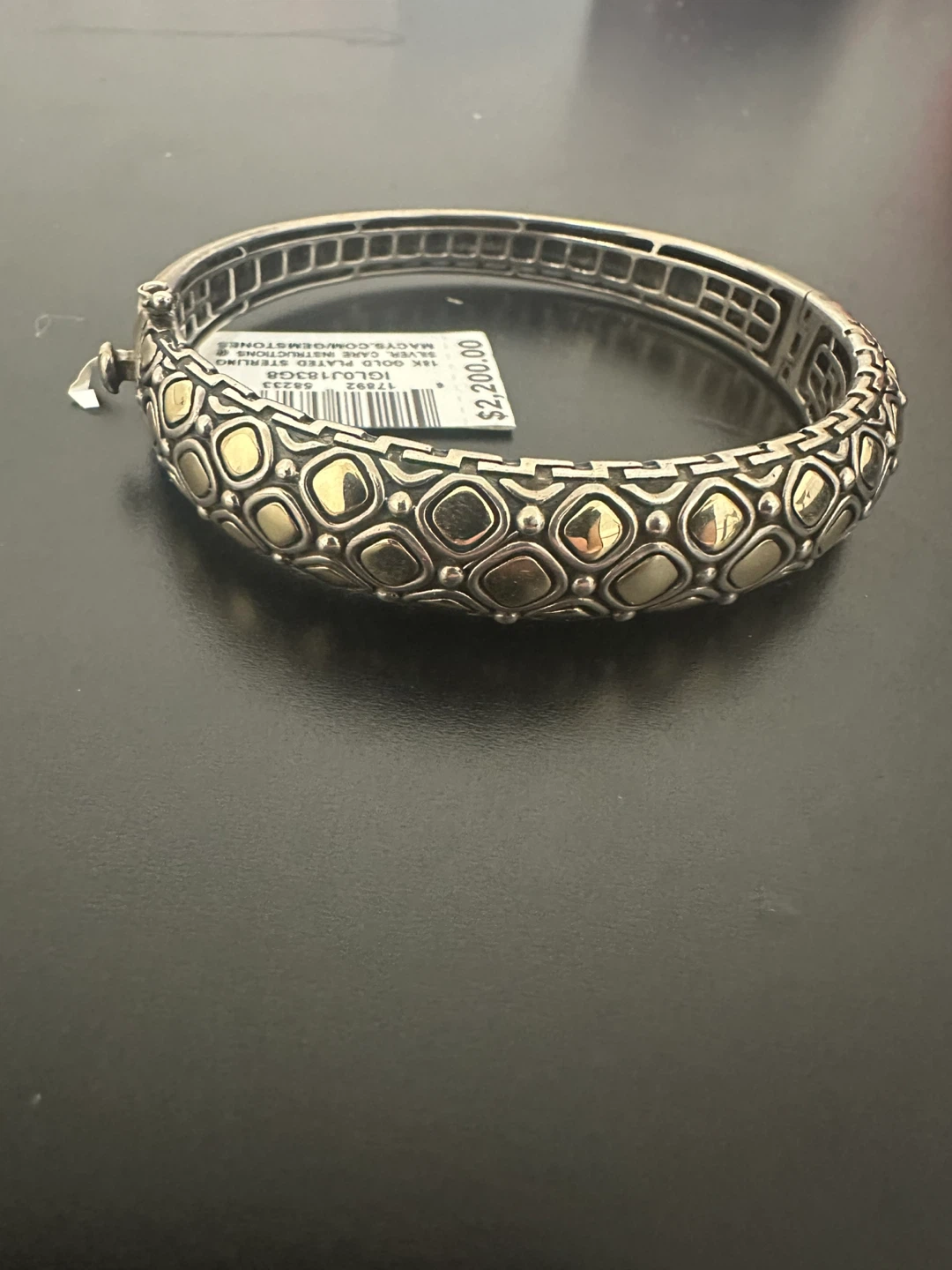 18K Gold Plated Sterling Silver Bangle Bracelet - photo 2