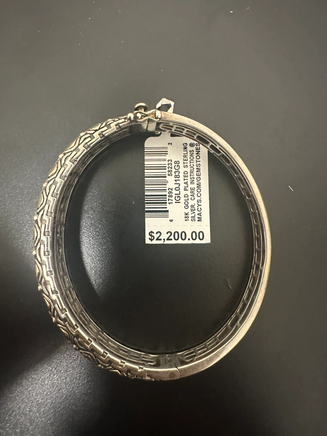 18K Gold Plated Sterling Silver Bangle Bracelet - photo 4