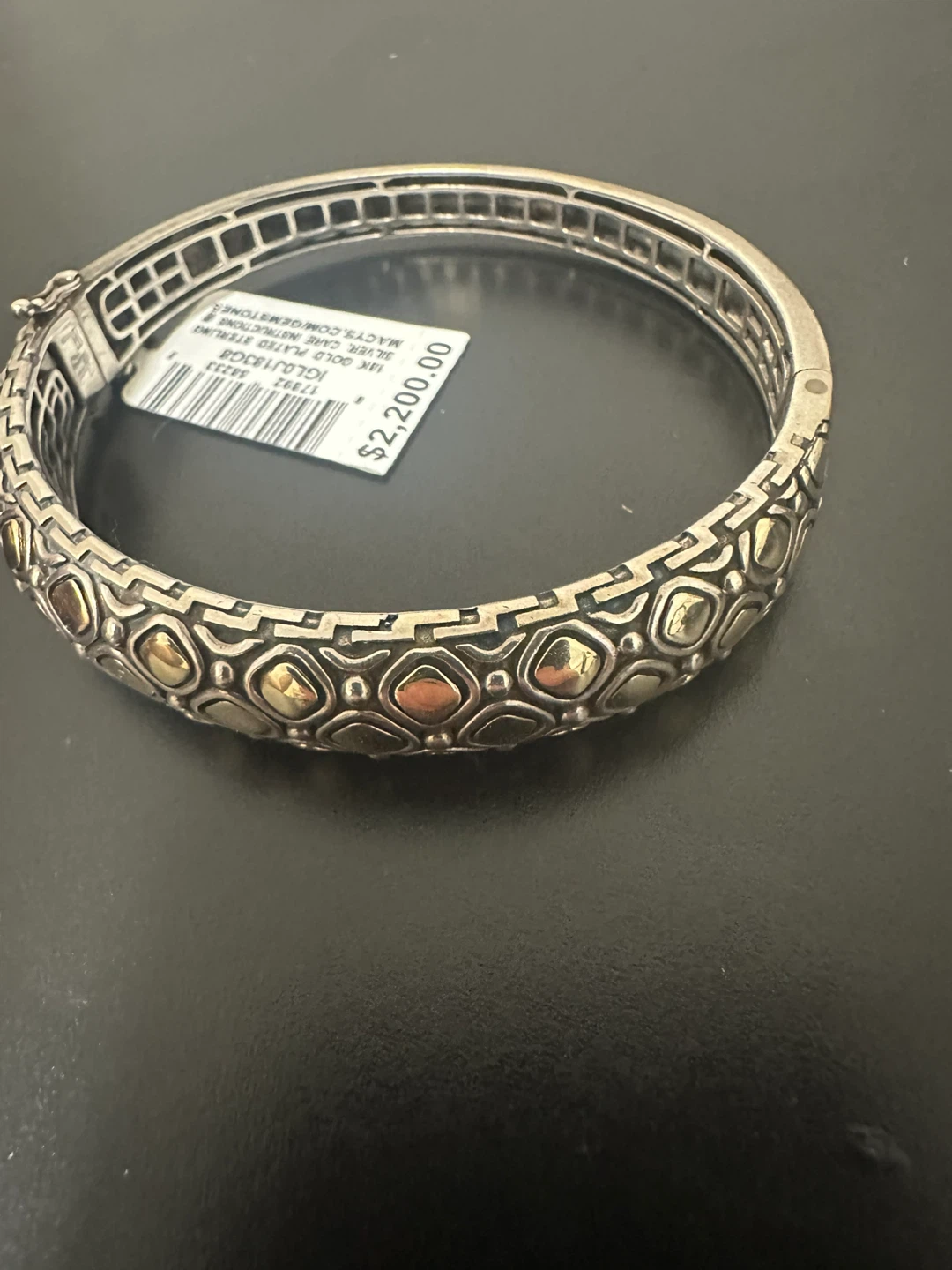 18K Gold Plated Sterling Silver Bangle Bracelet - photo 3