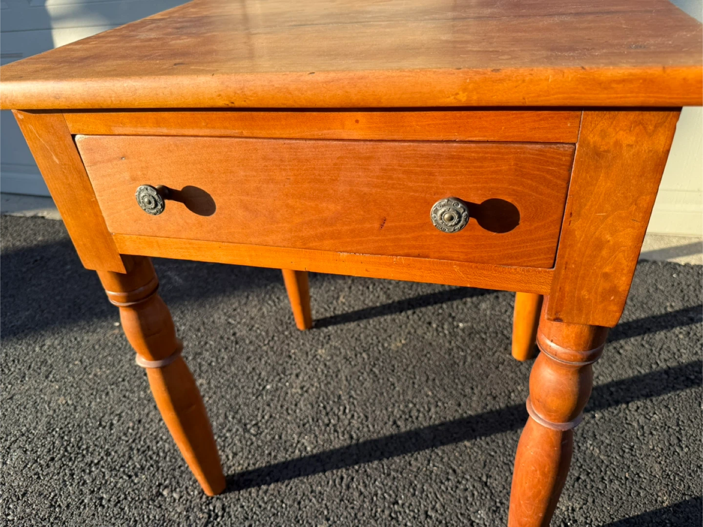 Antique Primitive Table w Drawer Solid Wood Rustic - photo 4