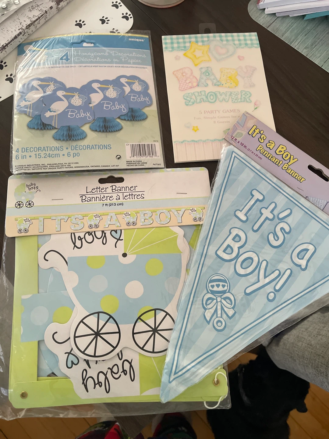 Baby Shower Decorations Bundle: Banners & Honeycomb Centerpieces