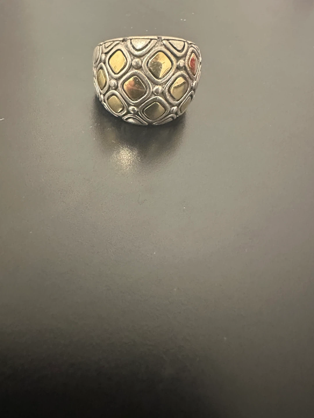 18K Gold Plated Sterling Silver Geometric Ring - photo 5