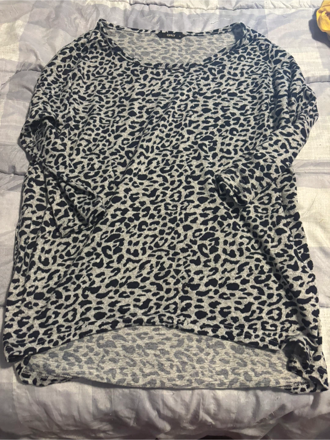 ONLY Leopard Print Long Sleeve Top - Size M