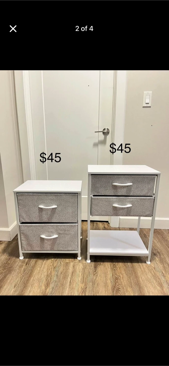 2-Drawer Fabric Storage Unit