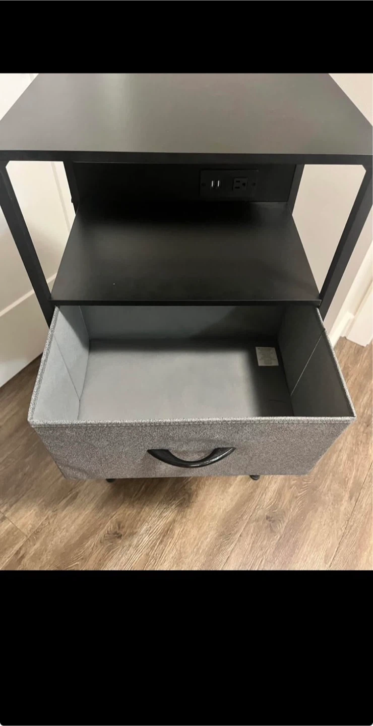 3-Drawer Fabric Dresser with Built-in Charging Station - photo 4