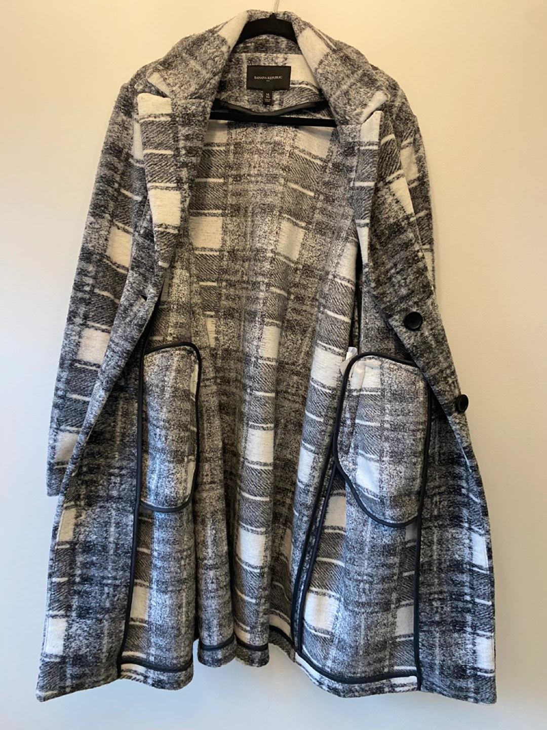 Banana Republic Plaid Wool Blend Coat XL 🥕 - photo 4